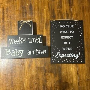 Black Baby Countdown Blocks and Sign